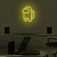 Spielfigur mit Rucksack LED-Neonschild Gamingzimmer Büro