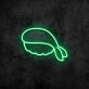 Garnelen-Nigiri als LED-Neonschild