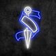Dolch mit Band LED-Neonschild Tattoo Studio Bar