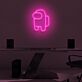 Spielfigur mit Rucksack LED-Neonschild Gamingzimmer Büro