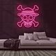 Piraten Totenkopf mit gekreuzten Knochen und Hut LED-Neonschild für Gamingzimmer Bar