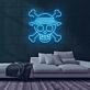 Piraten Totenkopf mit gekreuzten Knochen und Hut LED-Neonschild für Gamingzimmer Bar