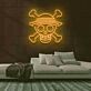 Piraten Totenkopf mit gekreuzten Knochen und Hut LED-Neonschild für Gamingzimmer Bar
