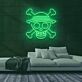 Piraten Totenkopf mit gekreuzten Knochen und Hut LED-Neonschild für Gamingzimmer Bar