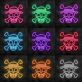 Piraten Totenkopf mit gekreuzten Knochen und Hut LED-Neonschild für Gamingzimmer Bar