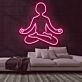 Meditierende Person LED-Neonschild Yoga Studio Wohnzimmer