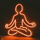 Meditierende Person LED-Neonschild Yoga Studio Wohnzimmer
