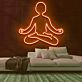Meditierende Person LED-Neonschild Yoga Studio Wohnzimmer