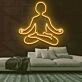 Meditierende Person LED-Neonschild Yoga Studio Wohnzimmer