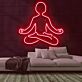 Meditierende Person LED-Neonschild Yoga Studio Wohnzimmer