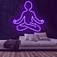 Meditierende Person LED-Neonschild Yoga Studio Wohnzimmer