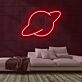 Planet mit Ring LED-Neonschild Wohnzimmer Bar
