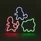 Videospiel Figuren Silhouetten LED-Neonschild für Gamingzimmer und Kinderzimmer