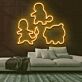 Videospiel Figuren Silhouetten LED-Neonschild für Gamingzimmer und Kinderzimmer