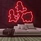 Videospiel Figuren Silhouetten LED-Neonschild für Gamingzimmer und Kinderzimmer