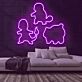 Videospiel Figuren Silhouetten LED-Neonschild für Gamingzimmer und Kinderzimmer