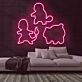 Videospiel Figuren Silhouetten LED-Neonschild für Gamingzimmer und Kinderzimmer