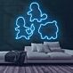 Videospiel Figuren Silhouetten LED-Neonschild für Gamingzimmer und Kinderzimmer