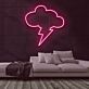 Gewitterwolke mit Blitz LED-Neonschild für Wohnzimmer und Bar