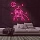 Frau mit Mond und Sternen LED-Neonschild Wohnzimmer Studio