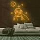 Frau mit Mond und Sternen LED-Neonschild Wohnzimmer Studio