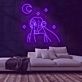 Frau mit Mond und Sternen LED-Neonschild Wohnzimmer Studio