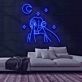Frau mit Mond und Sternen LED-Neonschild Wohnzimmer Studio