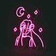 Frau mit Mond und Sternen LED-Neonschild Wohnzimmer Studio