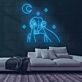 Frau mit Mond und Sternen LED-Neonschild Wohnzimmer Studio