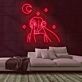 Frau mit Mond und Sternen LED-Neonschild Wohnzimmer Studio