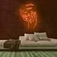 Gesicht mit geschlossenen Augen und Hand LED-Neonschild Beauty Studio Wohnzimmer