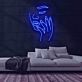Gesicht mit geschlossenen Augen und Hand LED-Neonschild Beauty Studio Wohnzimmer