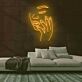 Gesicht mit geschlossenen Augen und Hand LED-Neonschild Beauty Studio Wohnzimmer