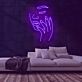 Gesicht mit geschlossenen Augen und Hand LED-Neonschild Beauty Studio Wohnzimmer