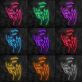Gesicht mit geschlossenen Augen und Hand LED-Neonschild Beauty Studio Wohnzimmer
