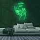 Gesicht mit geschlossenen Augen und Hand LED-Neonschild Beauty Studio Wohnzimmer
