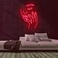 Gesicht mit geschlossenen Augen und Hand LED-Neonschild Beauty Studio Wohnzimmer
