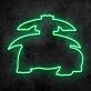 stilisiertes Monster LED-Neonschild für Gamingzimmer