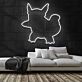 Silhouette eines Fantasie-Charakters mit großen Ohren und Schwanz LED-Neonschild Gamingzimmer