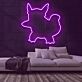 Silhouette eines Fantasie-Charakters mit großen Ohren und Schwanz LED-Neonschild Gamingzimmer
