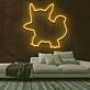 Silhouette eines Fantasie-Charakters mit großen Ohren und Schwanz LED-Neonschild Gamingzimmer