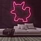 Silhouette eines Fantasie-Charakters mit großen Ohren und Schwanz LED-Neonschild Gamingzimmer