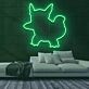Silhouette eines Fantasie-Charakters mit großen Ohren und Schwanz LED-Neonschild Gamingzimmer