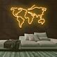 Weltkarte Umriss LED-Neonschild Wohnzimmer Büro