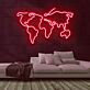 Weltkarte Umriss LED-Neonschild Wohnzimmer Büro