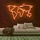 Weltkarte Umriss LED-Neonschild Wohnzimmer Büro
