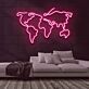 Weltkarte Umriss LED-Neonschild Wohnzimmer Büro