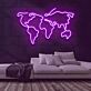 Weltkarte Umriss LED-Neonschild Wohnzimmer Büro