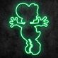 Dinosaurierfigur mit großen Schuhen LED-Neonschild Gamingzimmer
