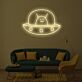 Alien im UFO als LED-Neonschild